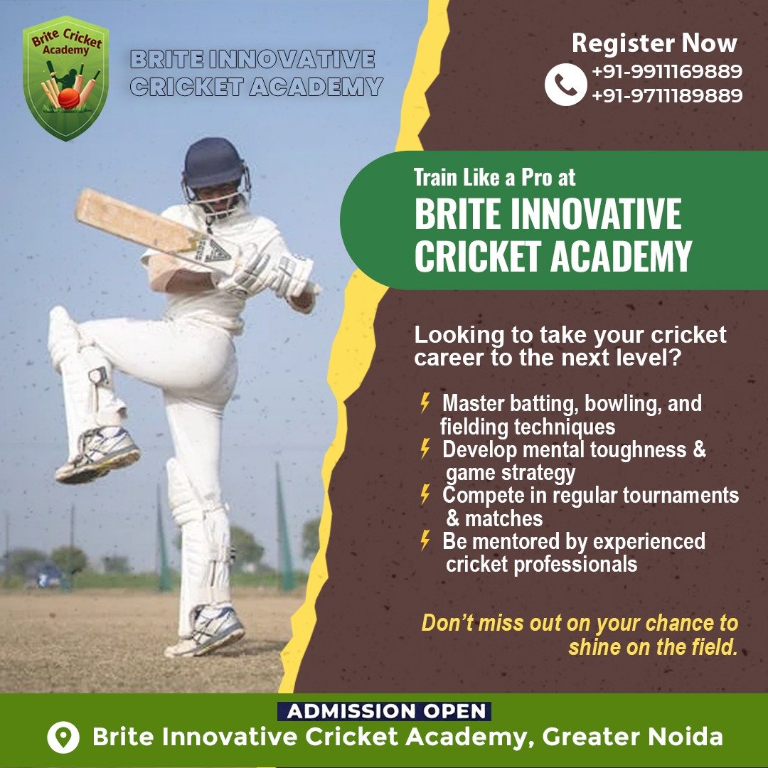 Best Coach and Infrastructure in Del-NCR: Brite Cricket Academy